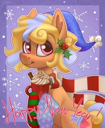 Size: 3290x4005 | Tagged: safe, artist:irinamar, imported from derpibooru, oc, oc only, earth pony, pony, clothes, scarf, socks, solo, striped scarf, striped socks