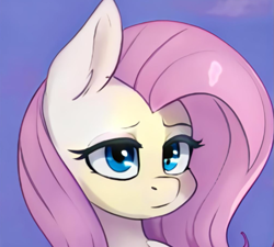 Size: 987x887 | Tagged: safe, imported from derpibooru, pony, ai content, ai generated, bust, generator:thisponydoesnotexist, not fluttershy, portrait, simple background, solo