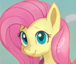 Size: 994x838 | Tagged: safe, imported from derpibooru, ai content, ai generated, bust, female, generator:thisponydoesnotexist, mare, not fluttershy, portrait, smiling, solo