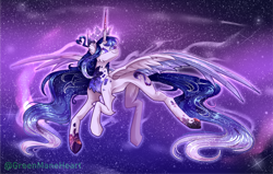 Size: 5070x3226 | Tagged: safe, artist:greenmaneheart, imported from derpibooru, oc, alicorn, pony, female, high res, mare, solo, space
