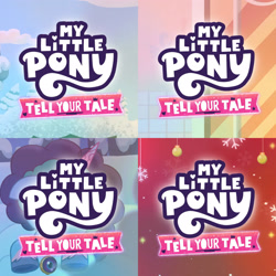 Size: 1920x1920 | Tagged: safe, edit, edited screencap, editor:itsmgh1203, imported from derpibooru, screencap, pony, unicorn, spoiler:g5, spoiler:my little pony: tell your tale, spoiler:tyts01e37, spoiler:tyts01e38, spoiler:tyts01e39, spoiler:tyts01e40, female, floppy ears, foal food, g5, mare, misty brightdawn, my little pony logo, my little pony: tell your tale, secret canter, sky, snow, snow pun intended, solo, under the mistytoe