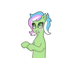 Size: 730x539 | Tagged: safe, artist:nismorose, imported from derpibooru, oc, oc:anon, oc:filly anon, blushing, ear fluff, female, filly, mare, pride, pride flag, simple background, transgender, transgender pride flag, white background
