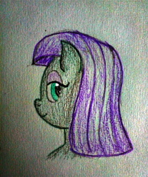 Size: 3072x3680 | Tagged: safe, artist:mildgyth, derpibooru exclusive, imported from derpibooru, maud pie, anthro, bust, high res, portrait, smiling, solo, traditional art, when she smiles