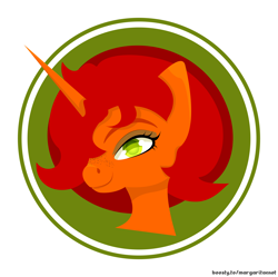 Size: 4010x4001 | Tagged: safe, artist:margaritaenot, imported from derpibooru, oc, oc only, pony, unicorn, green eyes, redhead, simple background, solo, white background
