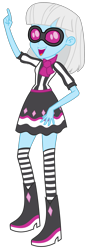 Size: 1100x3019 | Tagged: safe, artist:sketchmcreations, imported from derpibooru, photo finish, human, equestria girls, boots, clothes, commission, dress, female, glasses, open mouth, open smile, pointing, raised arm, scarf, shoes, simple background, smiling, socks, solo, transparent background, vector