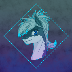 Size: 1000x1000 | Tagged: safe, artist:stray prey, imported from derpibooru, oc, oc only, oc:lacera viscera, original species, pony, shark, shark pony, bust, gills, portrait, solo, sternocleidomastoid