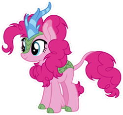 Size: 275x256 | Tagged: safe, imported from derpibooru, pinkie pie, kirin, cloven hooves, female, gameloft, kirin pinkie, kirin-ified, leonine tail, mare, my little pony: magic princess, simple background, solo, species swap, tail, transparent background