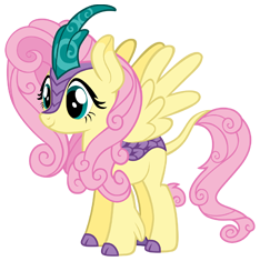 Size: 234x235 | Tagged: safe, imported from derpibooru, fluttershy, kirin, winged kirin, cloven hooves, female, gameloft, kirin fluttershy, kirin-ified, leonine tail, mare, my little pony: magic princess, simple background, solo, species swap, tail, transparent background