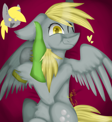 Size: 1451x1587 | Tagged: safe, artist:4agonism, imported from derpibooru, derpy hooves, oc, oc:anon, human, pegasus, pony, bed, cheek fluff, cheek squish, chubby cheeks, cloven hooves, colored hooves, cute, derp, derpabetes, disembodied hand, duo, ear fluff, ears back, elbow fluff, female, female focus, floppy ears, hand, heart, holding head, human on pony petting, looking at you, lying down, male, multeity, on back, one ear down, one eye closed, petting, smiling, smiling at you, solo focus, spread wings, squishy cheeks, unshorn fetlocks, weapons-grade cute, wings, wink, winking at you