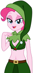 Size: 2819x6061 | Tagged: safe, artist:emeraldblast63, imported from derpibooru, pinkie pie, human, equestria girls, belly button, christmas, female, holiday, midriff, simple background, solo, transparent background