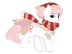 Size: 2412x1814 | Tagged: safe, artist:veress, imported from derpibooru, nurse redheart, earth pony, pony, clothes, scarf, simple background, solo, striped scarf, white background