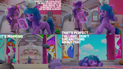 Size: 4400x2475 | Tagged: safe, edit, edited screencap, editor:quoterific, imported from derpibooru, screencap, izzy moonbow, pipp petals, dog, pegasus, pomeranian, pony, unicorn, spoiler:my little pony: make your mark chapter 2, spoiler:myms01e05, 3d, adorapipp, cloudpuff, cute, flying pomeranian, g5, my little pony: make your mark, my little pony: make your mark chapter 2, the cutie mark mix-up, winged dog