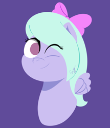 Size: 4264x4961 | Tagged: safe, artist:realgero, imported from derpibooru, flitter, pegasus, pony, commission, looking at you, one eye closed, simple background, wink