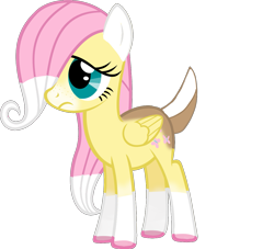 Size: 1207x1095 | Tagged: safe, alternate version, imported from derpibooru, fluttershy, deer, deer pony, original species, cute, female, filly, filly fluttershy, flutterdeer, foal, redesign, shyabetes, simple background, solo, transparent background, younger