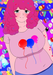 Size: 2126x3000 | Tagged: safe, artist:aquapiratepup, imported from derpibooru, pinkie pie, human, female, humanized, smiling, solo