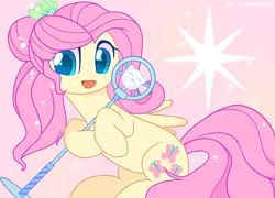 Size: 1780x1280 | Tagged: safe, artist:memengla, imported from derpibooru, fluttershy, pegasus, pony, equestria girls, equestria girls series, so much more to me, alternate hairstyle, cute, equestria girls ponified, microphone, ponified, scene interpretation, shyabetes, solo