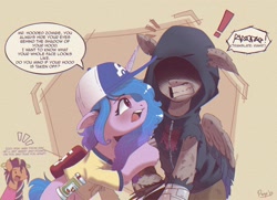 Size: 1979x1432 | Tagged: safe, artist:puyohh, imported from derpibooru, izzy moonbow, sunny starscout, earth pony, pony, undead, unicorn, zombie, zombie pony, duo focus, female, g5, left 4 dead 2, mare, not zipp storm, speech bubble, too dumb to live