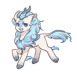Size: 1000x960 | Tagged: artist needed, safe, imported from derpibooru, oc, oc only, oc:婺源, kirin, derpibooru community collaboration, 2023 community collab, cloven hooves, simple background, smiling, solo, transparent background