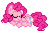 Size: 96x62 | Tagged: safe, artist:botchan-mlp, imported from derpibooru, pinkie pie, earth pony, pony, 2014, animated, cute, desktop ponies, diapinkes, old art, pixel art, simple background, sleeping, snoring, solo, sprite, transparent background