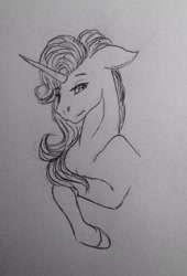 Size: 436x640 | Tagged: safe, artist:crazyaniknowit, imported from derpibooru, starlight glimmer, pony, monochrome, solo, traditional art