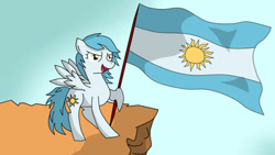 Size: 444x250 | Tagged: safe, artist:asluc96, imported from derpibooru, oc, pony, argentina, flag, solo