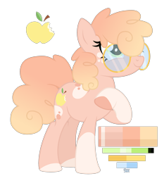 Size: 2300x2465 | Tagged: safe, artist:monochrome-sunsets, imported from derpibooru, oc, oc only, earth pony, pony, female, glasses, high res, magical lesbian spawn, mare, offspring, parent:applejack, parent:pinkie pie, parents:applepie, simple background, solo, transparent background