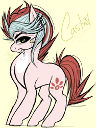 Size: 1526x2031 | Tagged: safe, artist:conflei, imported from derpibooru, oc, oc only, earth pony, pony, bandaid, cigarette, earth pony oc, male, slim, solo, stallion