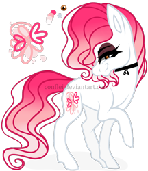 Size: 1575x1820 | Tagged: safe, artist:conflei, imported from derpibooru, oc, oc only, earth pony, pony, choker, earth pony oc, eyelashes, female, makeup, mare, raised hoof, simple background, solo, transparent background