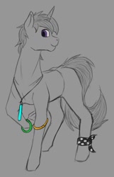 Size: 826x1280 | Tagged: safe, artist:stray prey, imported from derpibooru, oc, oc only, oc:lucent, pony, unicorn, solo, sternocleidomastoid