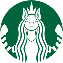 Size: 705x705 | Tagged: safe, artist:stray prey, imported from derpibooru, pony, logo, parody, simple background, solo, starbucks, transparent background