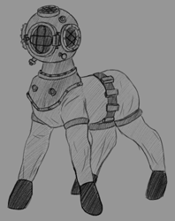 Size: 950x1200 | Tagged: safe, artist:stray prey, imported from derpibooru, oc, oc only, pony, diving suit, solo