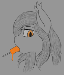Size: 850x1000 | Tagged: safe, artist:stray prey, imported from derpibooru, oc, oc only, oc:flare, bat pony, pony, food, popsicle, popsicle stick, solo