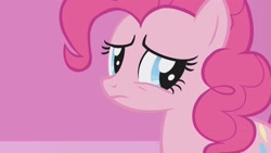 Size: 2560x1440 | Tagged: safe, imported from derpibooru, screencap, pinkie pie, earth pony, pony, suited for success, female, frown, reaction image, sad, solo, when she doesn't smile