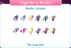 Size: 1259x853 | Tagged: safe, imported from derpibooru, applejack, fluttershy, pinkie pie, rainbow dash, rarity, twilight sparkle, alicorn, kirin, nirik, winged kirin, applejack's hat, bundle, cloven hooves, collection, costs real money, cowboy hat, duality, english, fangs, female, fire, gameloft, group, hat, horn, kirin applejack, kirin fluttershy, kirin pinkie, kirin rainbow dash, kirin rarity, kirin twilight, kirin-ified, mane of fire, mane six, mobile game, my little pony: magic princess, numbers, official, species swap, spread wings, text, twilight sparkle (alicorn), wings