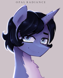 Size: 2430x2982 | Tagged: safe, artist:opal_radiance, imported from derpibooru, oc, pony, unicorn, bust, portrait, solo