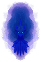 Size: 2445x3662 | Tagged: safe, artist:conflei, imported from derpibooru, princess luna, alicorn, pony, bust, ethereal mane, female, mare, simple background, solo, starry mane, transparent background