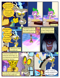 Size: 612x792 | Tagged: safe, artist:newbiespud, edit, edited screencap, imported from derpibooru, screencap, discord, lord tirek, rainbow dash, spike, centaur, draconequus, dragon, pegasus, pony, taur, comic:friendship is dragons, the return of harmony, twilight's kingdom, what about discord?, angry, comic, dialogue, friendship throne, jewelry, necklace, nose piercing, nose ring, piercing, screencap comic