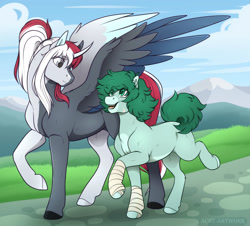 Size: 1920x1738 | Tagged: safe, artist:acry-artwork, imported from derpibooru, oc, oc only, alicorn, earth pony, pony, alicorn oc, horn, izuku midoriya, my hero academia, shoto todoroki, wings