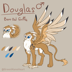 Size: 4000x4000 | Tagged: safe, artist:greenmaneheart, imported from derpibooru, oc, oc:douglas, griffon, absurd resolution, male, reference sheet, solo