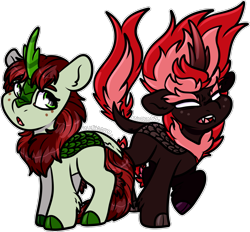 Size: 1605x1490 | Tagged: safe, artist:sexygoatgod, imported from derpibooru, oc, oc only, oc:peppermint spice, kirin, nirik, pony, adoptable, cloven hooves, duality, self paradox, simple background, transparent background