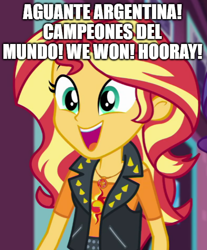 Size: 500x603 | Tagged: safe, imported from derpibooru, sunset shimmer, equestria girls, equestria girls series, argentina, football, human sunset, spanish, sports, world cup