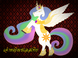 Size: 1000x746 | Tagged: safe, artist:sudro, imported from derpibooru, princess celestia, alicorn, female, hoers, mare, thai, thai art