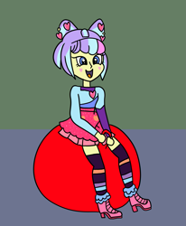 Size: 1651x2000 | Tagged: safe, artist:platinumdrop, imported from derpibooru, supernova zap, human, equestria girls, bouncing, happy, request, solo, space hopper