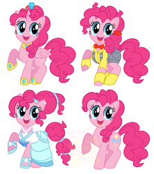 Size: 2417x2718 | Tagged: safe, artist:beebee, imported from derpibooru, pinkie pie, alicorn, earth pony, pony, alicornified, cute, diapinkes, fanart, pinkiecorn, race swap, simple background, solo, white background, xk-class end-of-the-world scenario