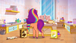 Size: 3072x1727 | Tagged: safe, imported from derpibooru, screencap, sunny starscout, earth pony, pony, spoiler:g5, spoiler:my little pony: tell your tale, spoiler:tyts01e38, female, foal food, g5, high res, mane stripe sunny, mare, my little pony: tell your tale, solo, youtube link