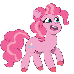 Size: 1200x1200 | Tagged: safe, artist:prixy05, imported from derpibooru, pinkie pie, earth pony, pony, female, g4, g4 to g5, g5, generation leap, mare, my little pony: tell your tale, open mouth, open smile, show accurate, simple background, smiling, solo, tell your tale accurate, transparent background, unshorn fetlocks, vector