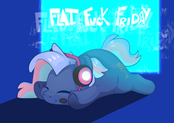 Size: 7016x4961 | Tagged: safe, artist:cutepencilcase, imported from derpibooru, part of a set, oc, oc only, oc:bit rate, earth pony, pony, flat fuck friday, solo, vulgar