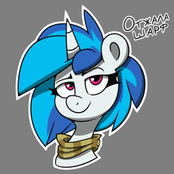 Size: 811x811 | Tagged: safe, artist:la hum, imported from derpibooru, dj pon-3, vinyl scratch, oc, unicorn, clothes, cyrillic, female, mare, russian, scarf, striped scarf, translated in the description