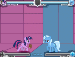 Size: 640x480 | Tagged: safe, imported from derpibooru, trixie, twilight sparkle, fighting is magic, animated, female, game, gameplay