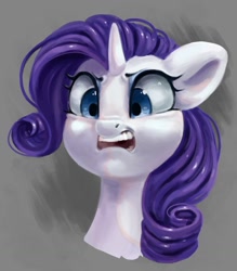 Size: 886x1013 | Tagged: safe, artist:melodylibris, imported from derpibooru, rarity, pony, unicorn, angry, bust, female, floppy ears, looking at something, looking at you, mare, open mouth, portrait, solo, style emulation, teeth